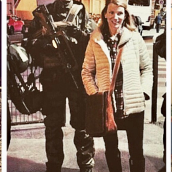 Trussardi Down Puffer Jacket ~ Pearl Beige - Picture 5 of 11